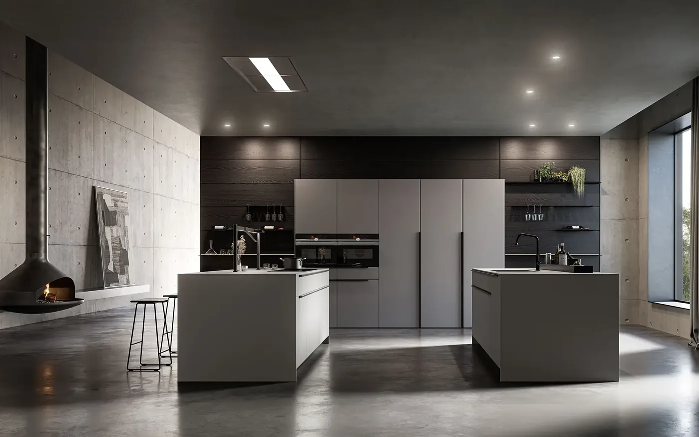 Cucina Tratto_10 con due penisole in pvc bianco a Lodi